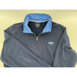 L.L. Bean 1/4 Zip Pullover Sweatshirt Navy Blue  Large Traditional Fit